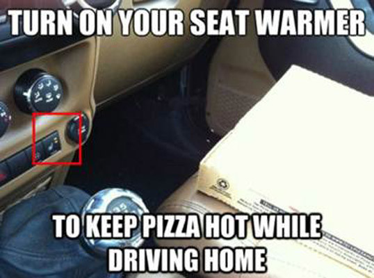 car life hacks pizza